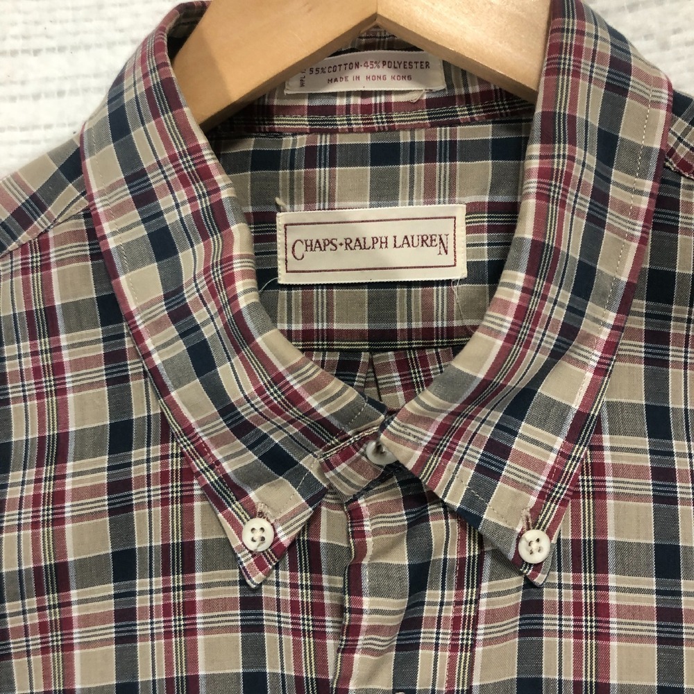 Chaps Ralph Lauren Plaid Button Down Long Sleeve Shirt XL - Picture 4 of 8